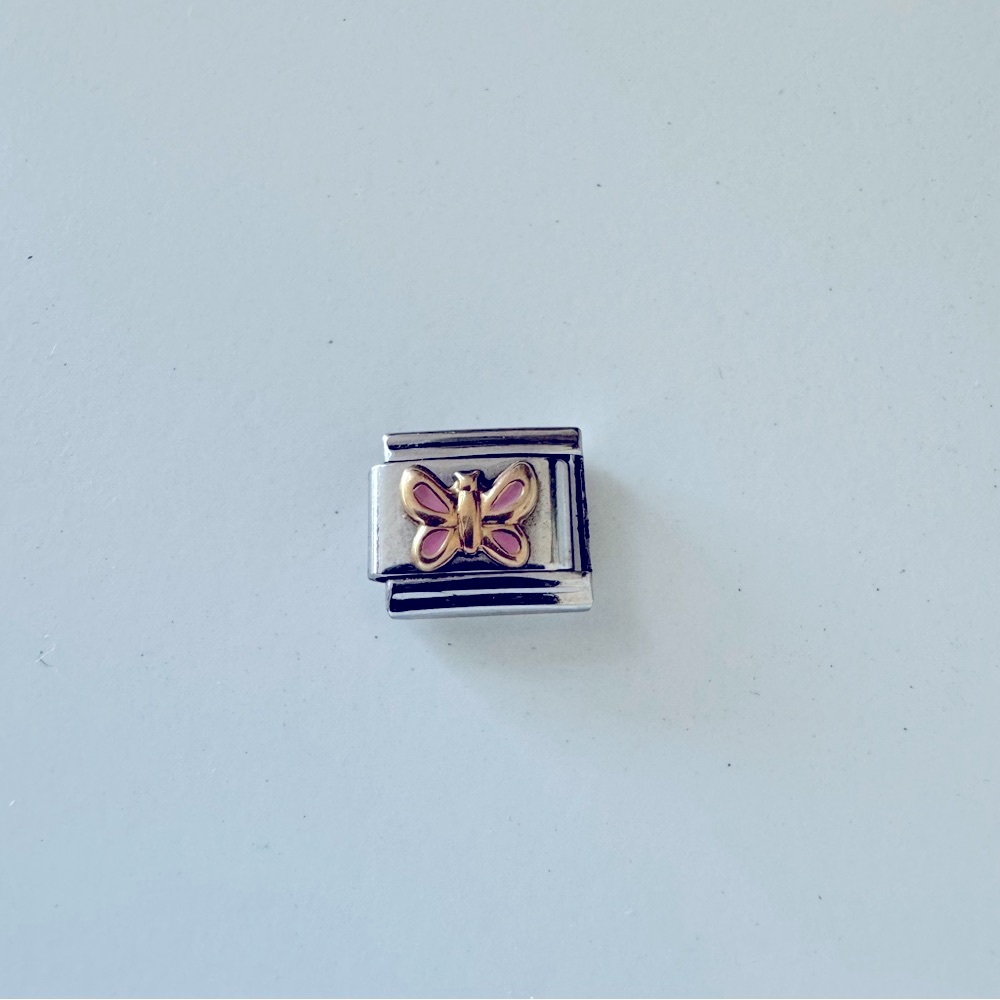 Butterfly Charm with Pink Accents